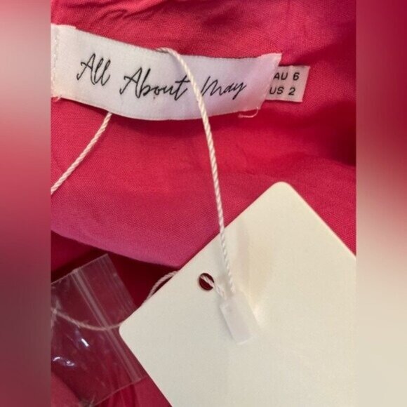 New All About May Linen Pink Cut Out Beach Vacation Party Y2K Summer Maxi Dress - Picture 6 of 9